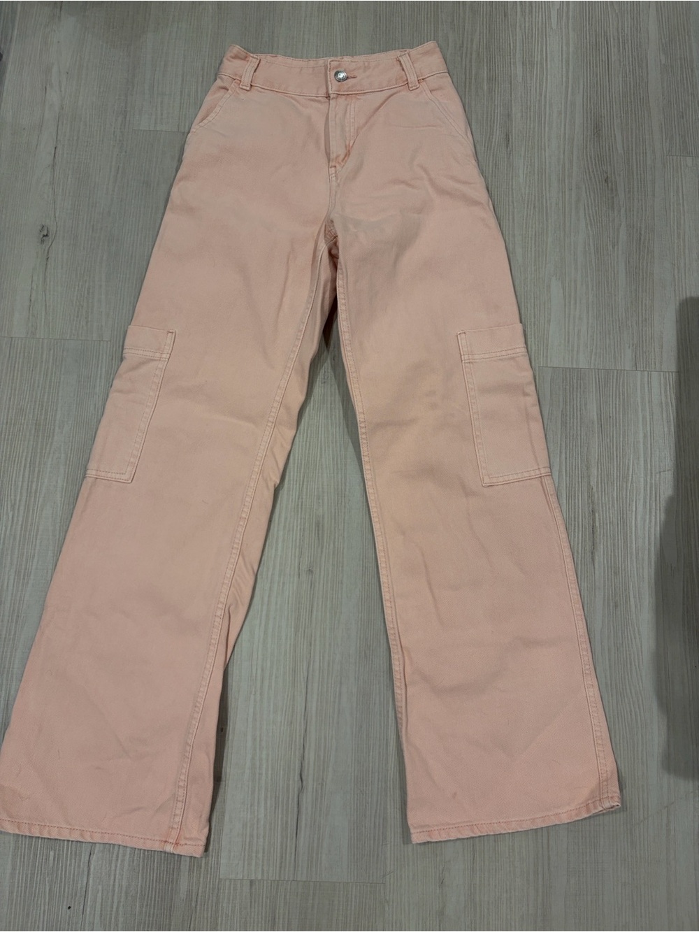 Pink Cargo Wide-Leg Pants